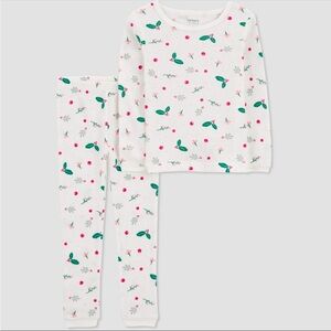 Carter’s Just One You Toddler Cotton Long Sleeve Holly Christmas Pajamas Set